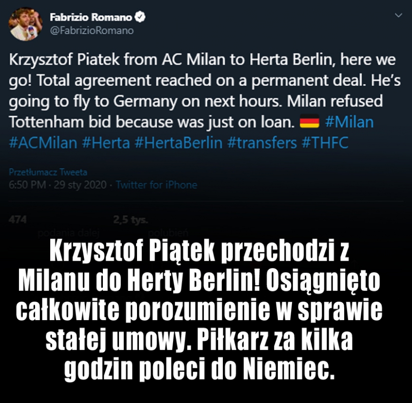 JEST POROZUMIENIE WS. TRANSFERU PIĄTKA!